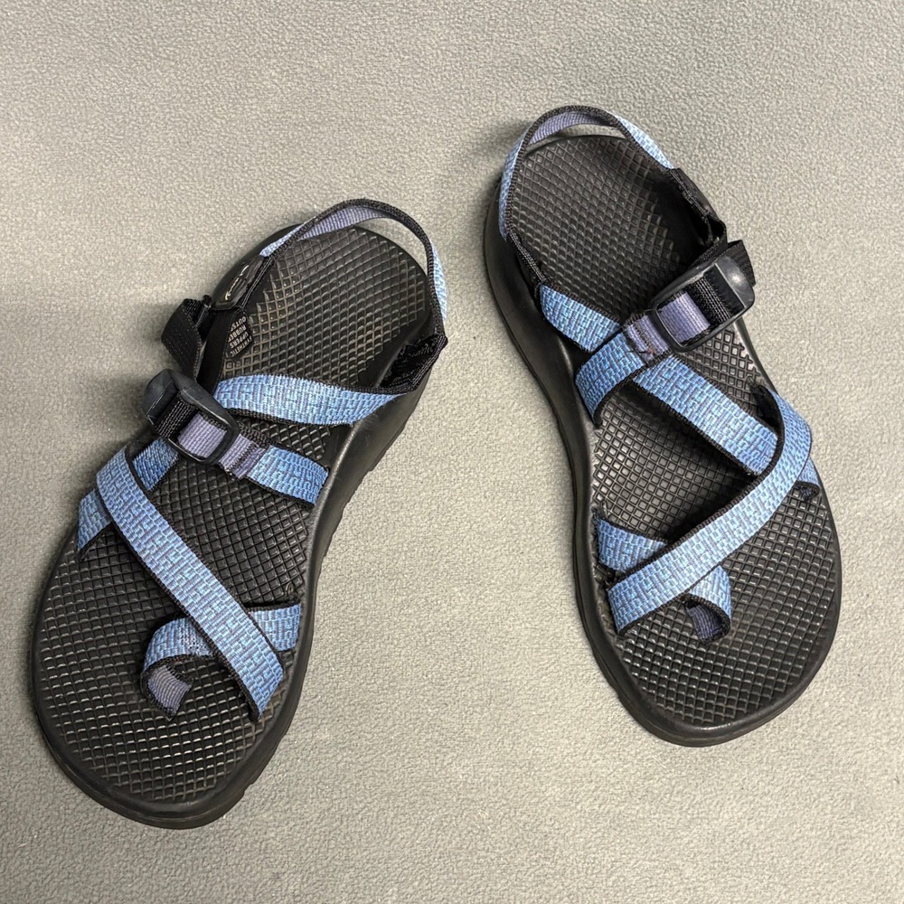Chaco Z2 Classic Sandals Women 8 Blue Black Excellent Strappy Hiking Vibram